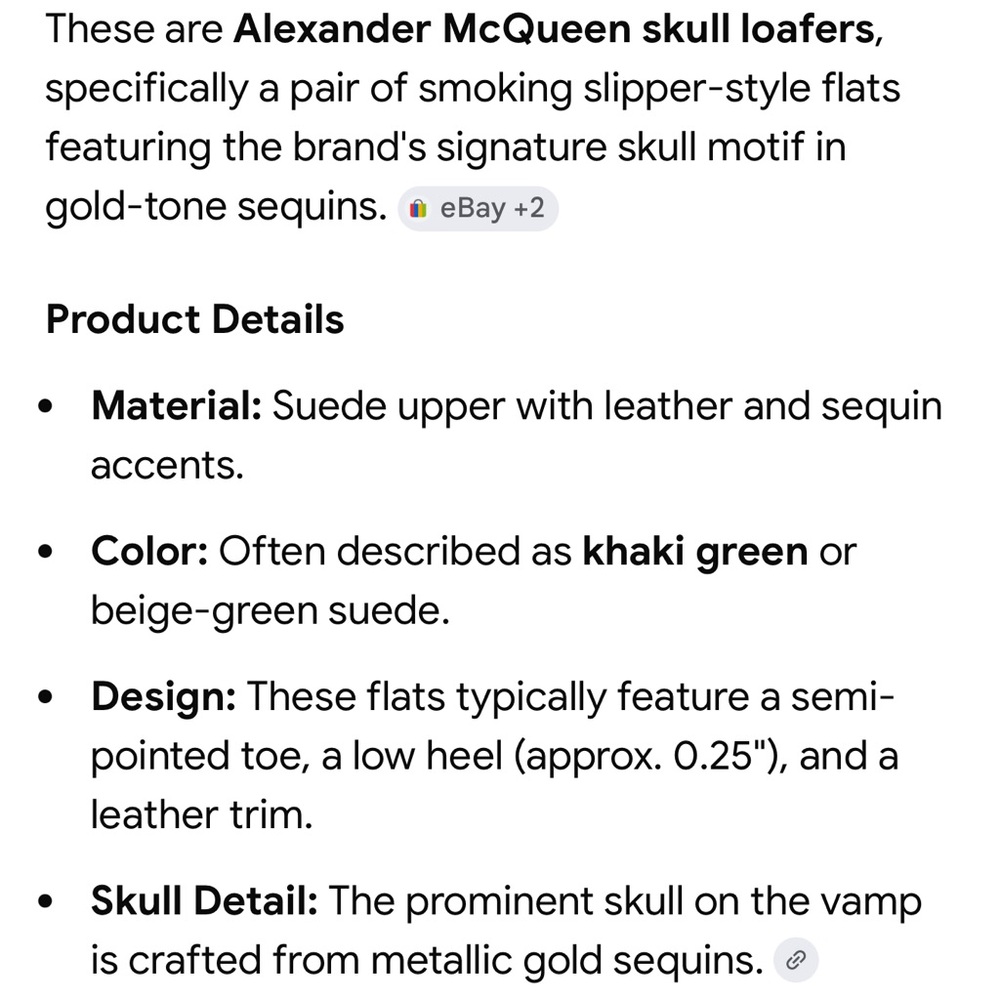 Alexander McQueen Olive Green Suede Loafers with Bronze Sequin Skull - Picture 10 of 10